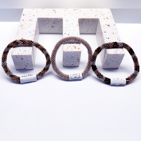 HAZELNUT -Original Roll-On® Bracelets, 7" round, made in Nepal #3 (3 pieces) - Picture 5 of 5